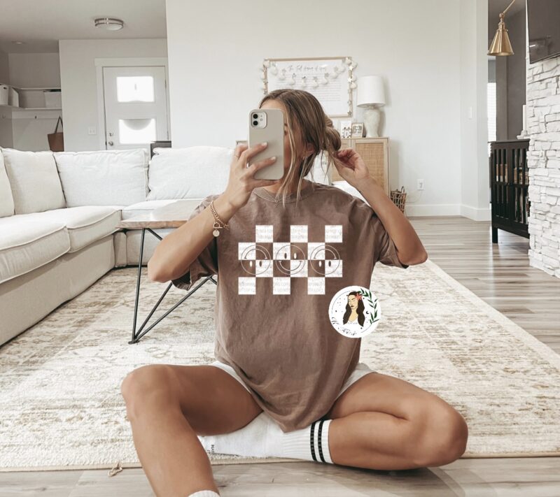 "Checkered Happy Face" Graphic Tee