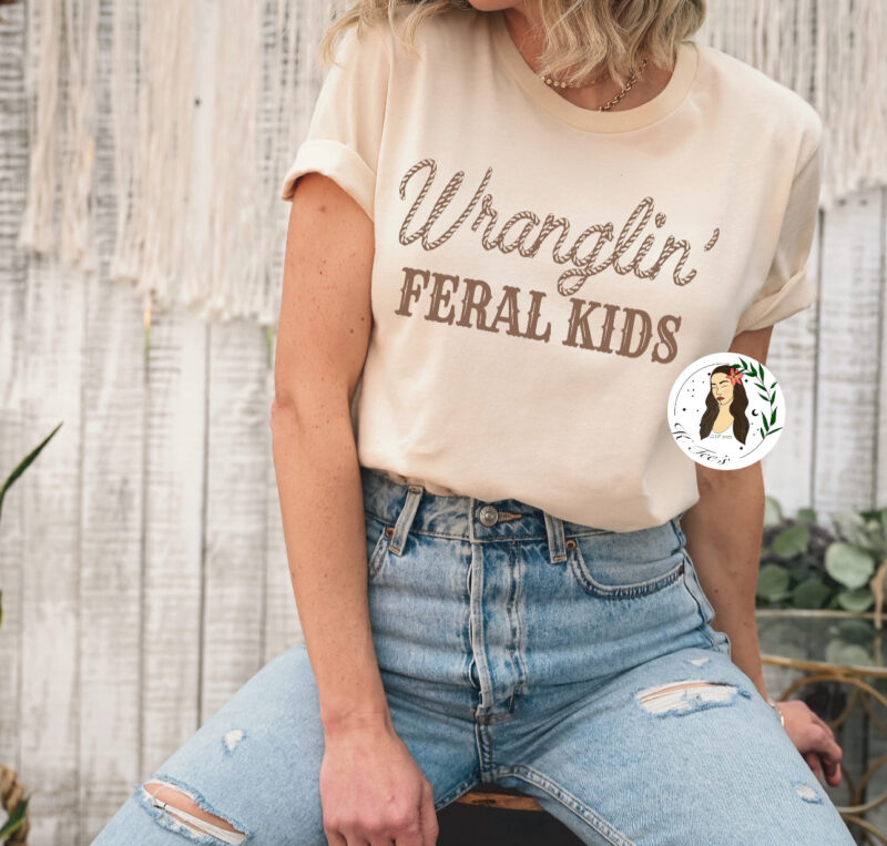 "Wranglin' Feral Kids" Graphic Tee