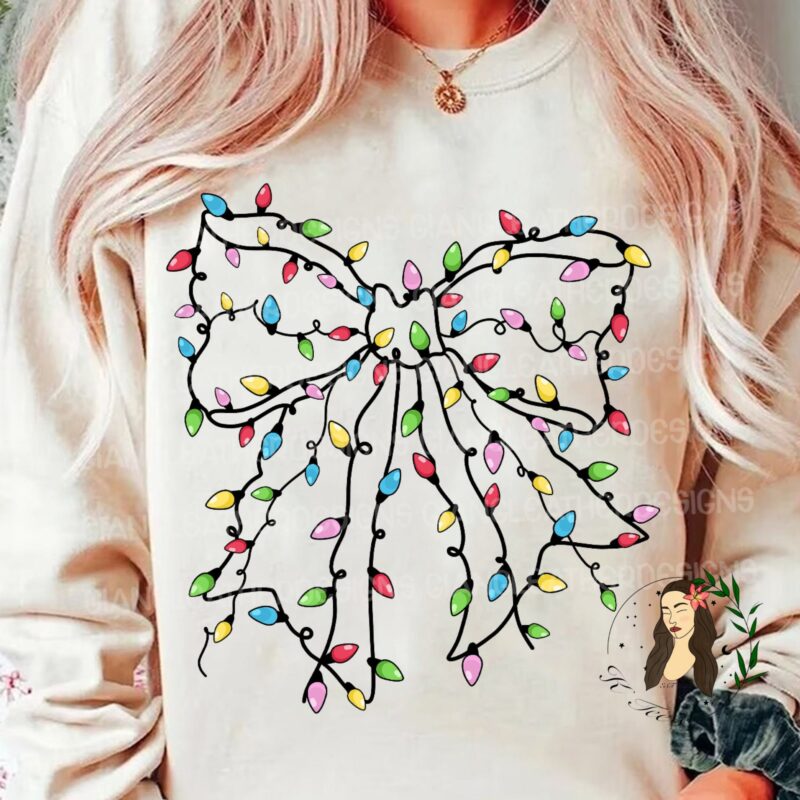 "Christmas Light Bow" Graphic Tee